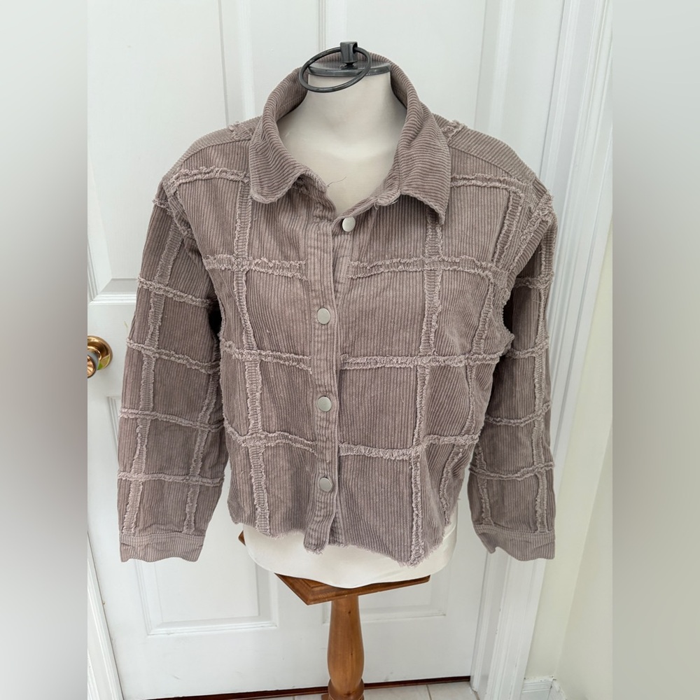 Stoosh Women's Corduroy Utility Jacket - Taupe